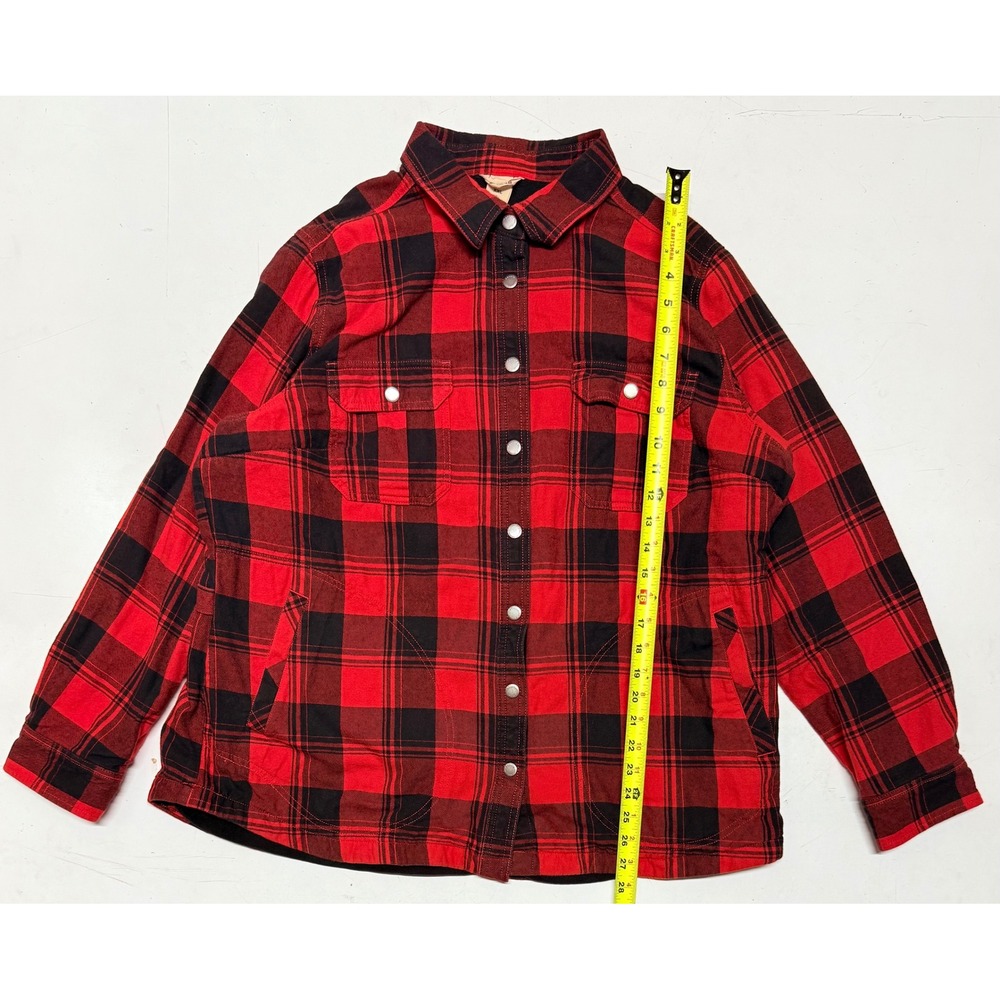 Duluth Trading Women's XXL Free Swingin Buffalo Plaid Snap Fleece Lined Shacket